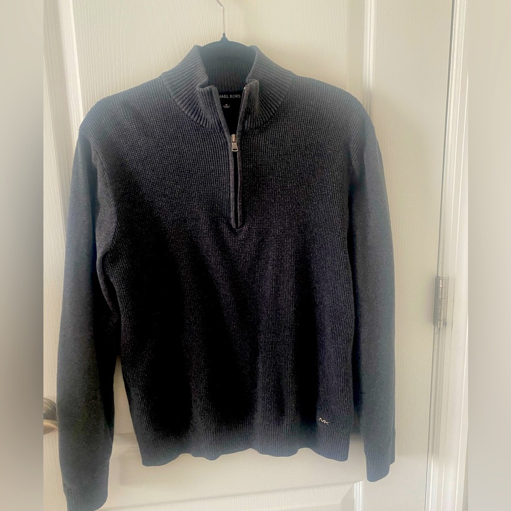 Michael Kors Men's Charcoal Half-Zip Sweater
